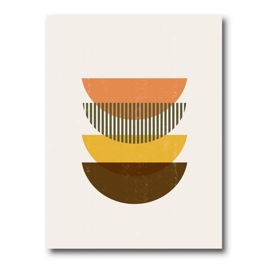 Designart - Abstract Geometric Half Moons In Earth Tones